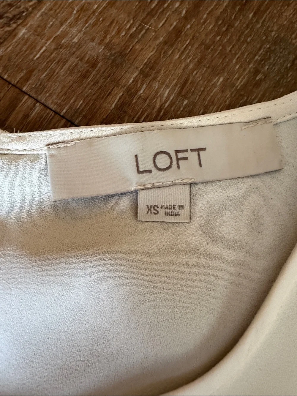 LOFT Cream Short Sleeve Blouse